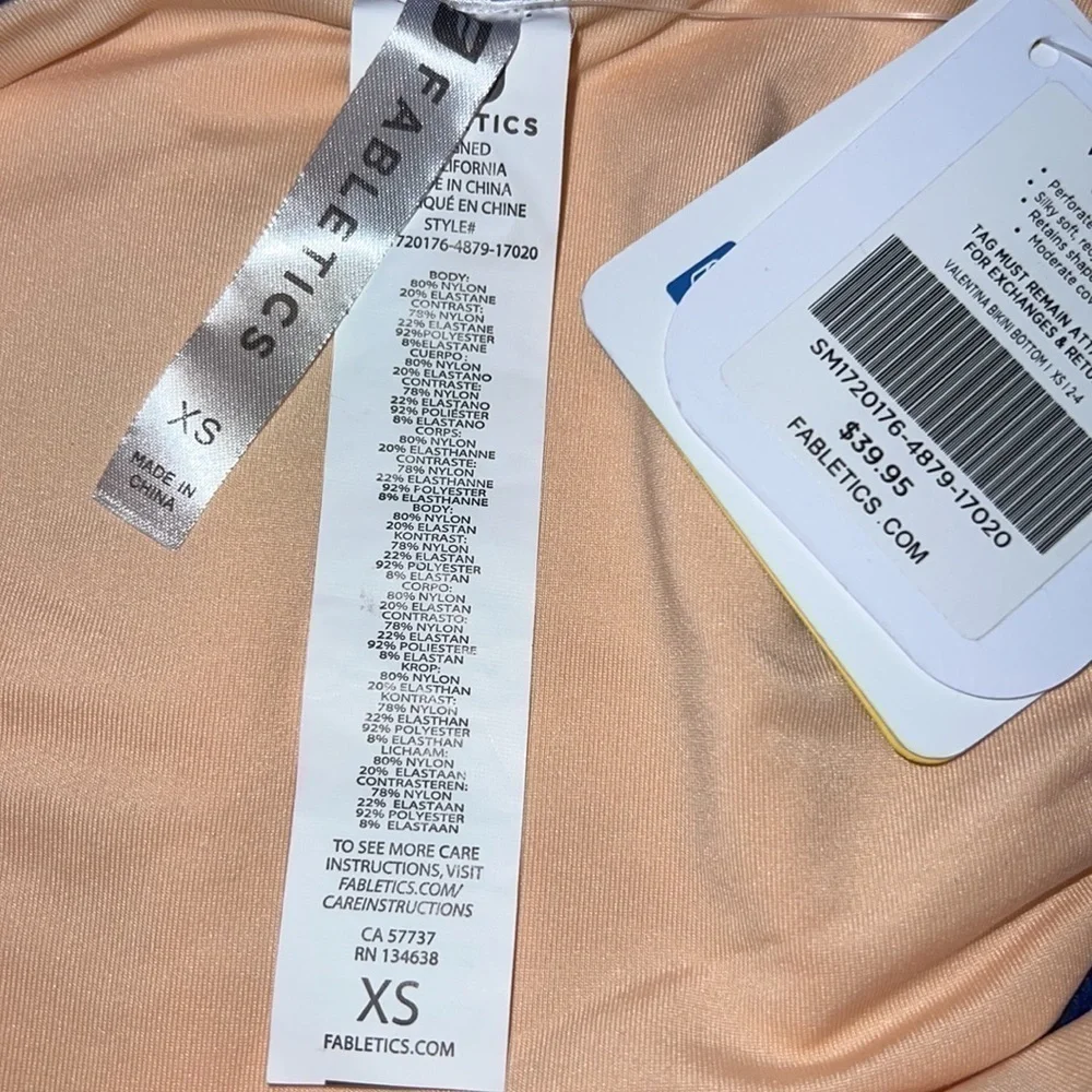 Fabletics Valentina Blue Bikini Bottom Size XS